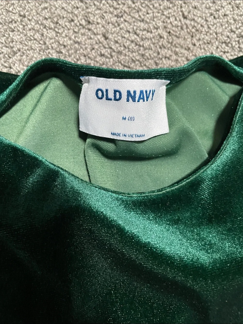 Old Navy Emerald Green Velvet Dress